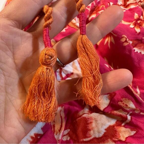 By Anthropologie Size M Pink Hawaiian Floral Boho Wide Leg Lightweight Pants - Picture 10 of 10